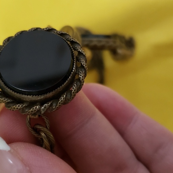 Victorian Jet & Brass Mourning Necklace Choker - Picture 8 of 8